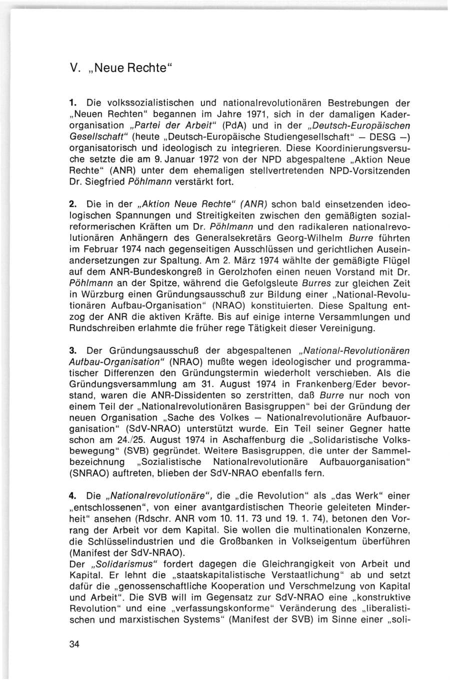 Seite 34 des Verfassungsschutzbericht 1974 Bund