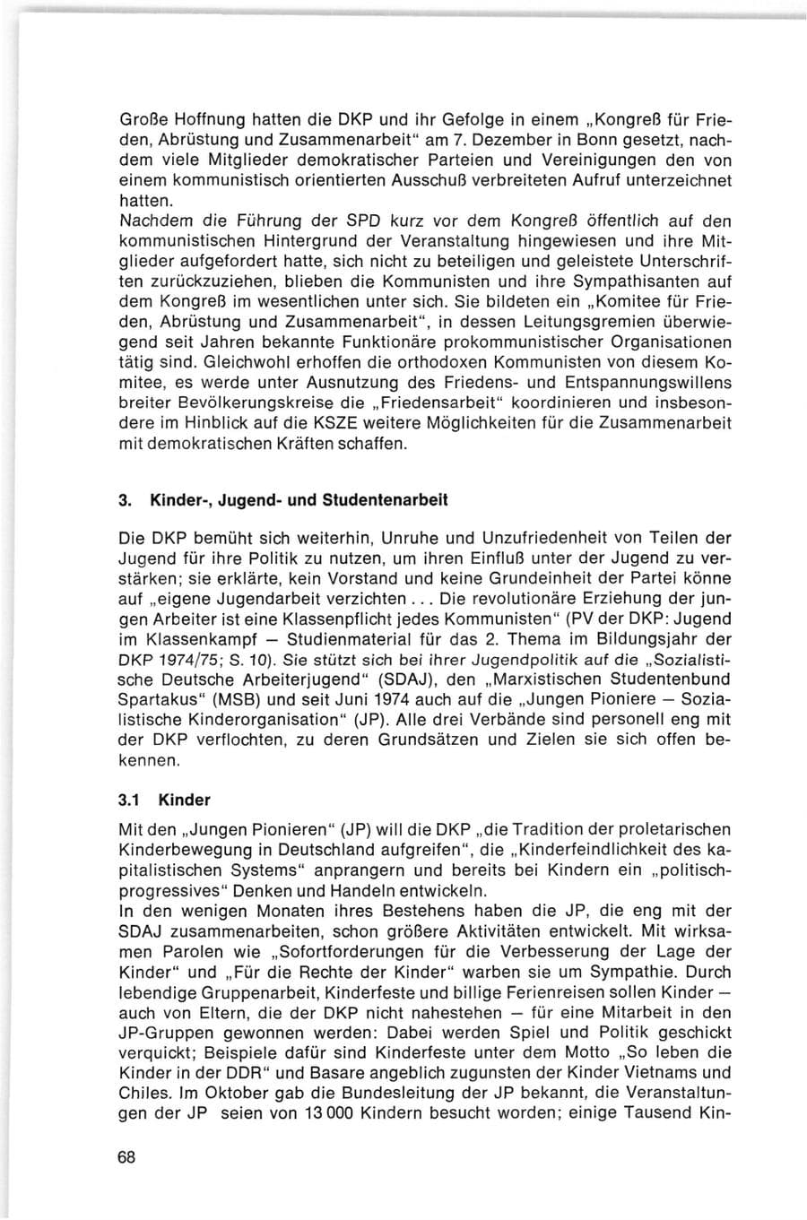 Seite 68 des Verfassungsschutzbericht 1974 Bund