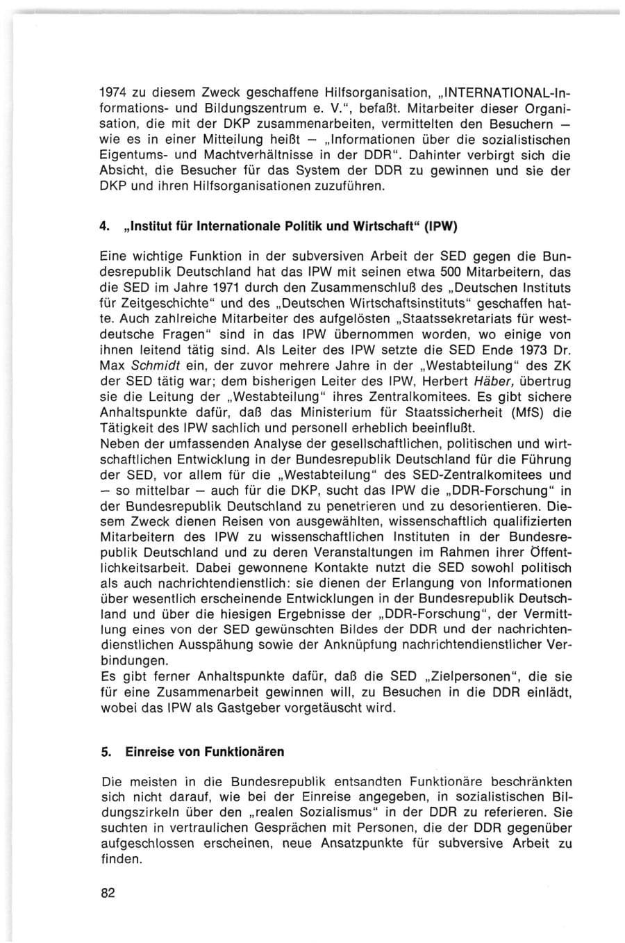 Seite 82 des Verfassungsschutzbericht 1974 Bund