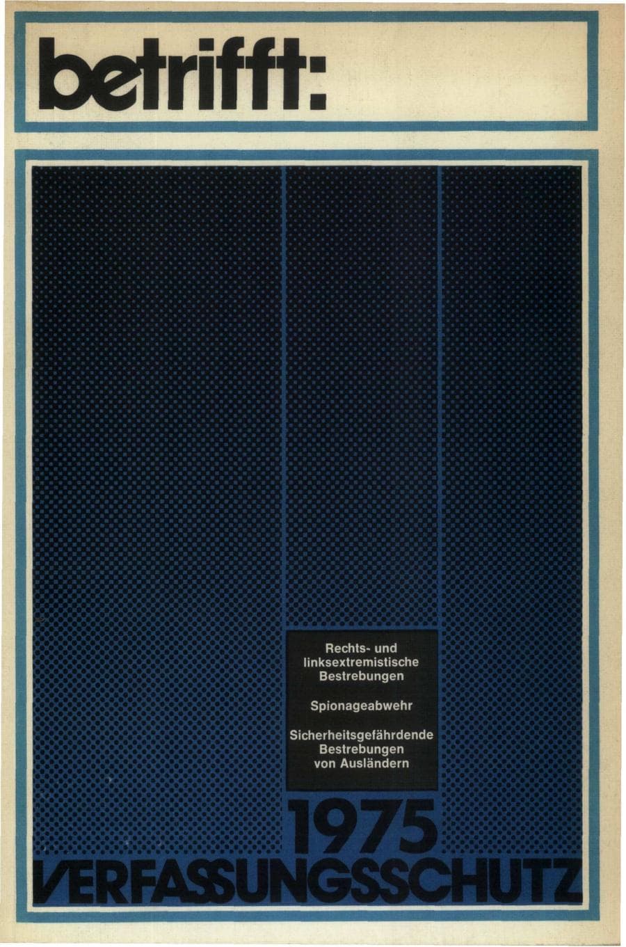 Seite 1 des Verfassungsschutzbericht 1975 Bund