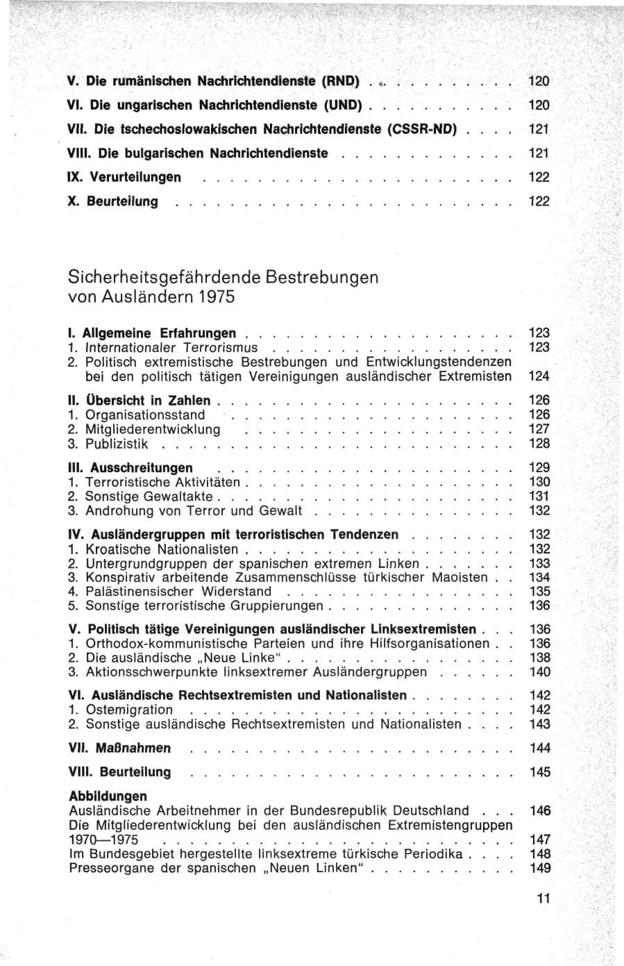 Seite 11 des Verfassungsschutzbericht 1975 Bund