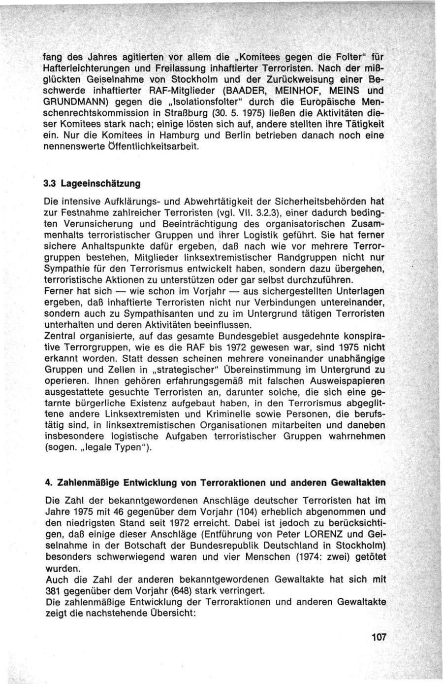 Seite 107 des Verfassungsschutzbericht 1975 Bund