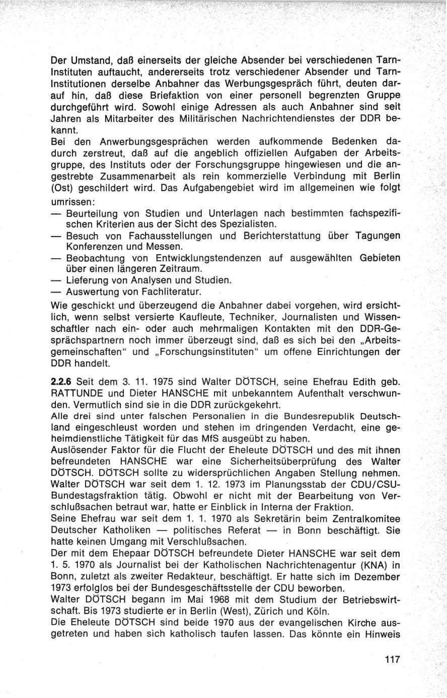 Seite 117 des Verfassungsschutzbericht 1975 Bund