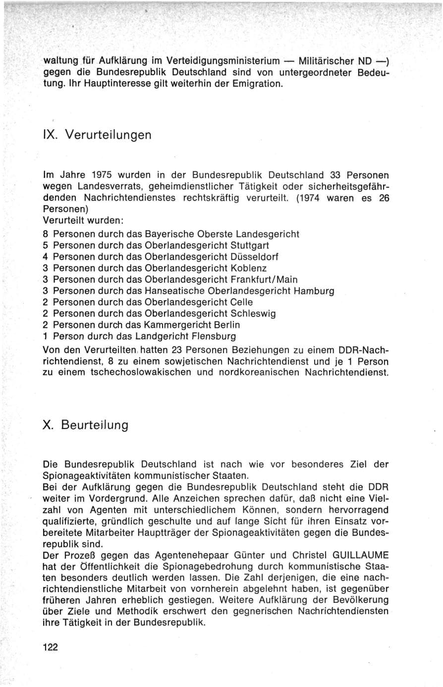 Seite 122 des Verfassungsschutzbericht 1975 Bund