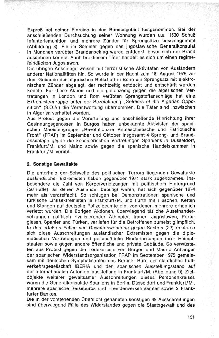 Seite 131 des Verfassungsschutzbericht 1975 Bund
