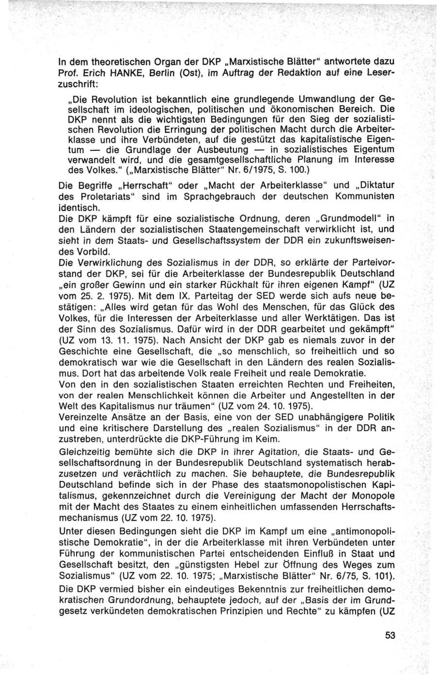 Seite 53 des Verfassungsschutzbericht 1975 Bund
