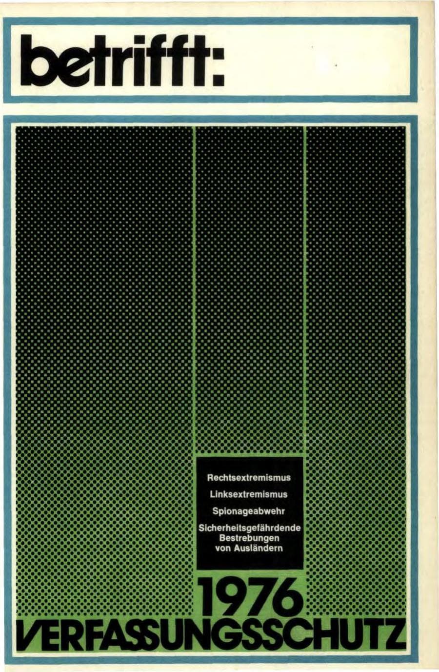 Seite 1 des Verfassungsschutzbericht 1976 Bund