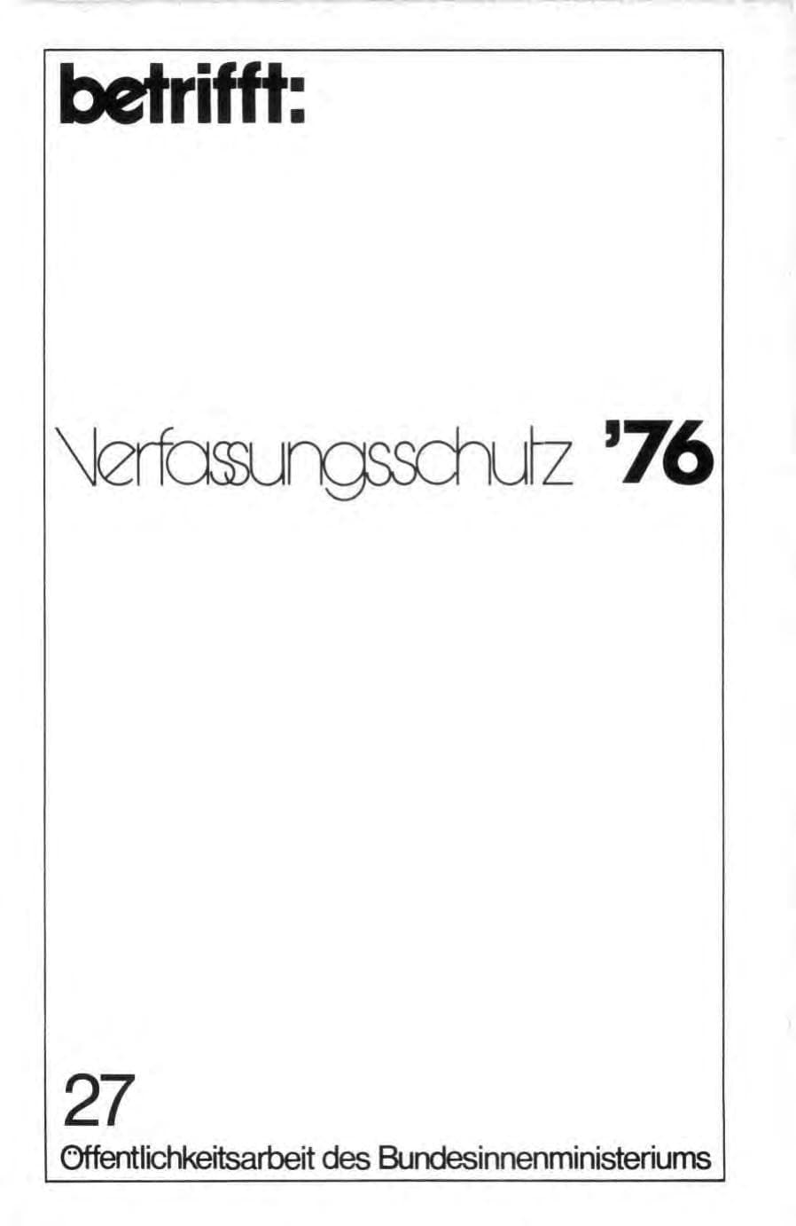 Seite 2 des Verfassungsschutzbericht 1976 Bund