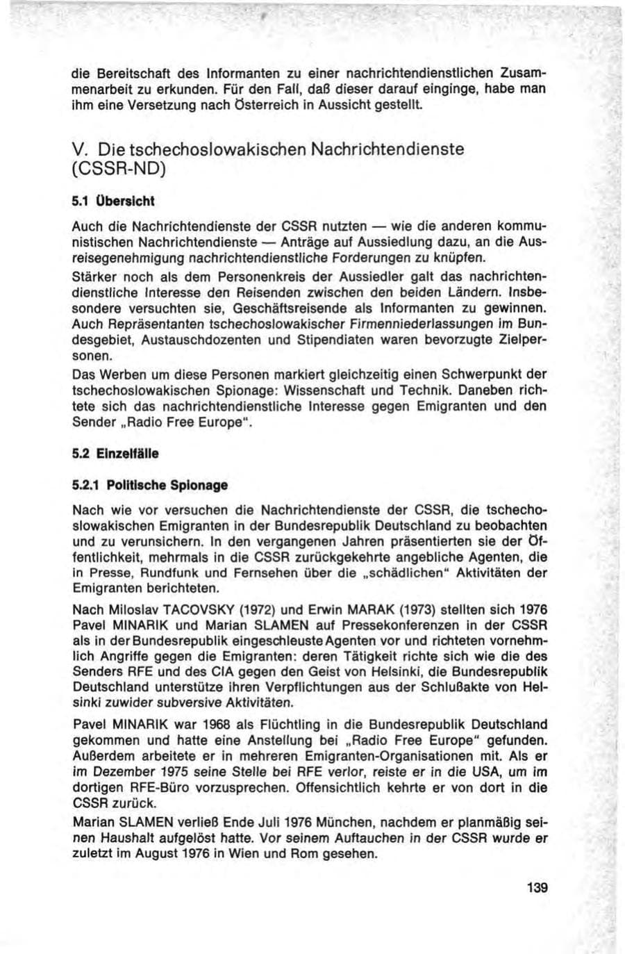 Seite 139 des Verfassungsschutzbericht 1976 Bund