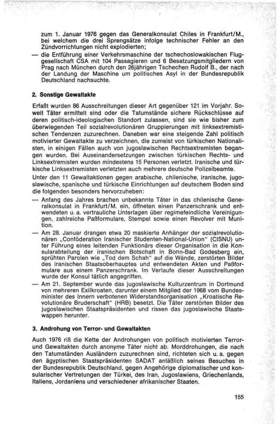 Seite 155 des Verfassungsschutzbericht 1976 Bund