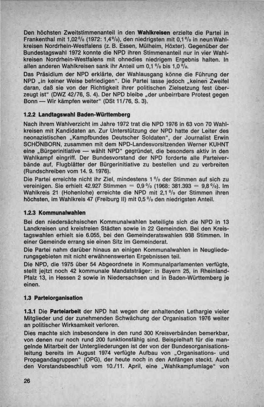 Seite 26 des Verfassungsschutzbericht 1976 Bund