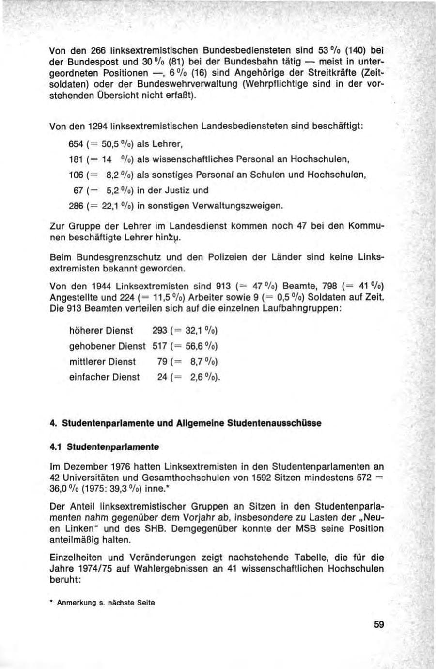 Seite 59 des Verfassungsschutzbericht 1976 Bund