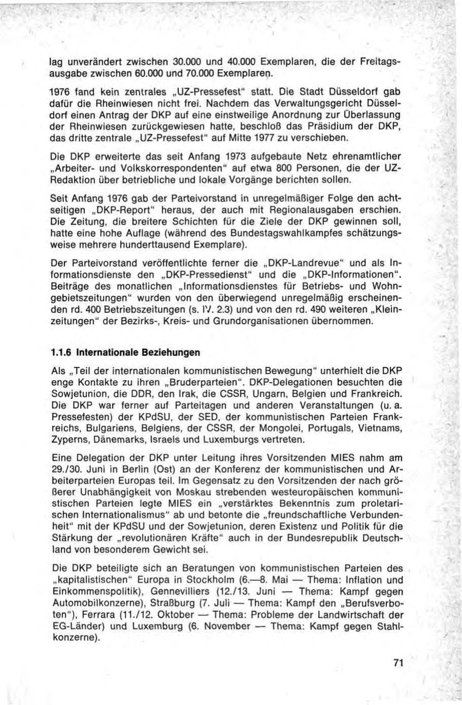 Seite 71 des Verfassungsschutzbericht 1976 Bund