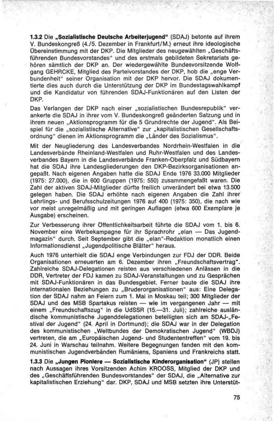 Seite 75 des Verfassungsschutzbericht 1976 Bund