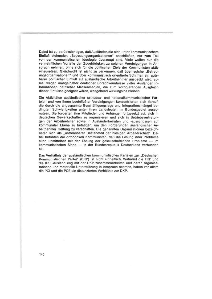 Seite 140 des Verfassungsschutzbericht 1977 Bund