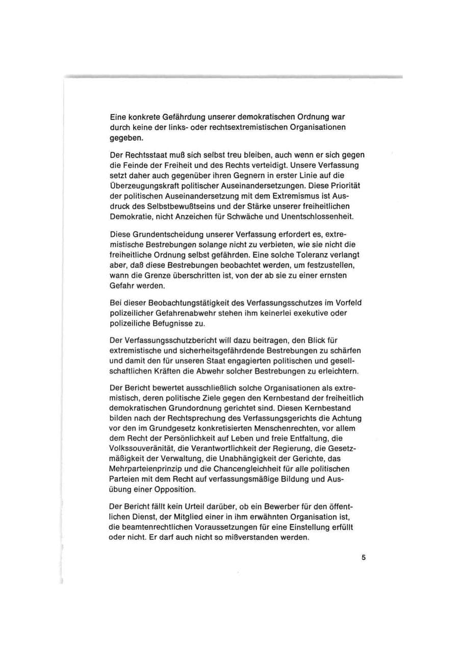 Seite 5 des Verfassungsschutzbericht 1977 Bund
