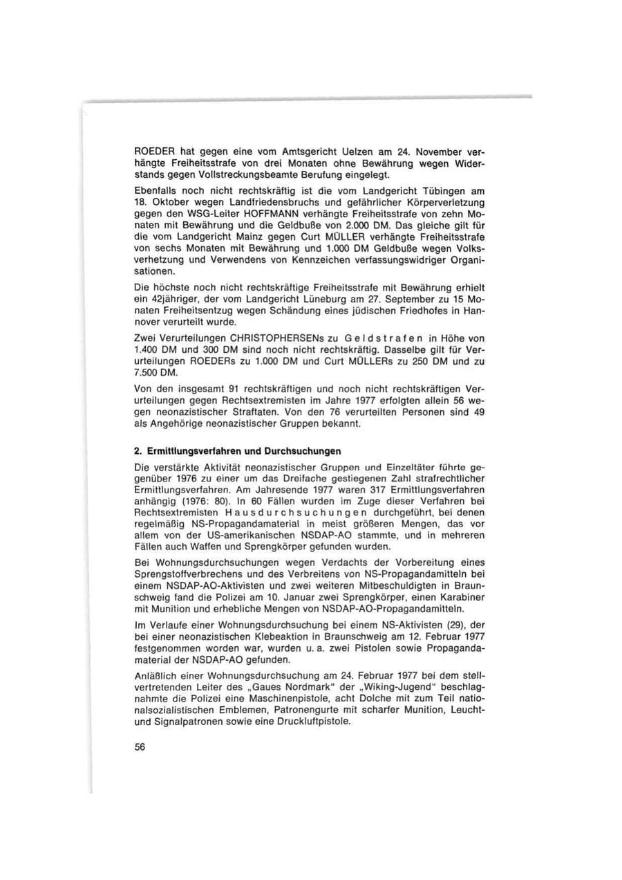 Seite 56 des Verfassungsschutzbericht 1977 Bund