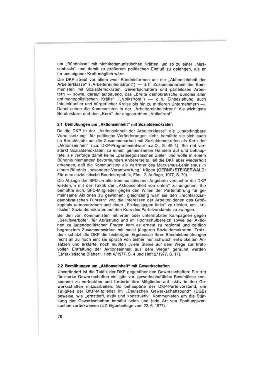 Seite 78 des Verfassungsschutzbericht 1977 Bund