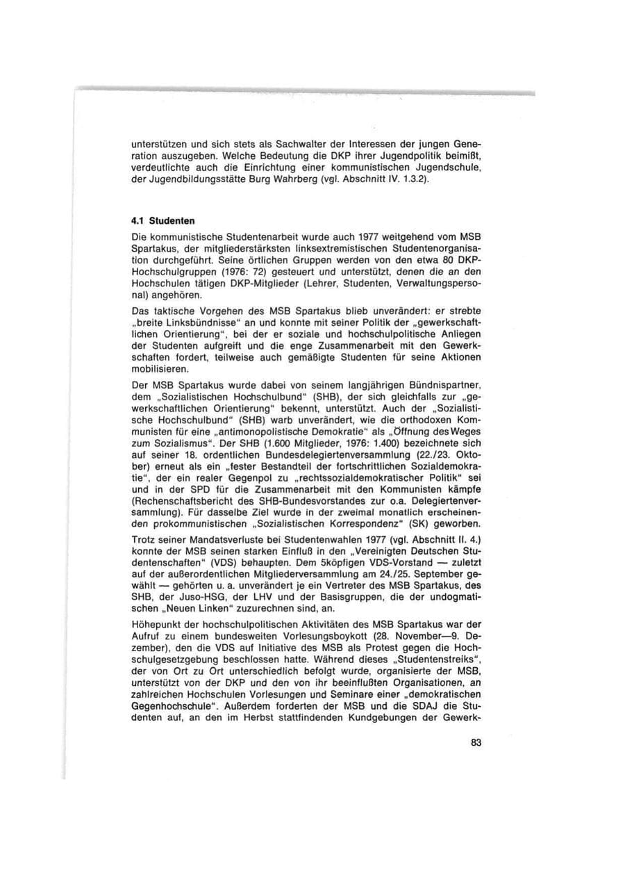 Seite 83 des Verfassungsschutzbericht 1977 Bund