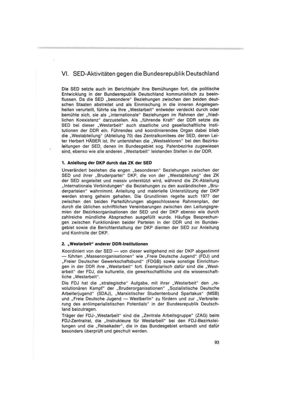 Seite 93 des Verfassungsschutzbericht 1977 Bund
