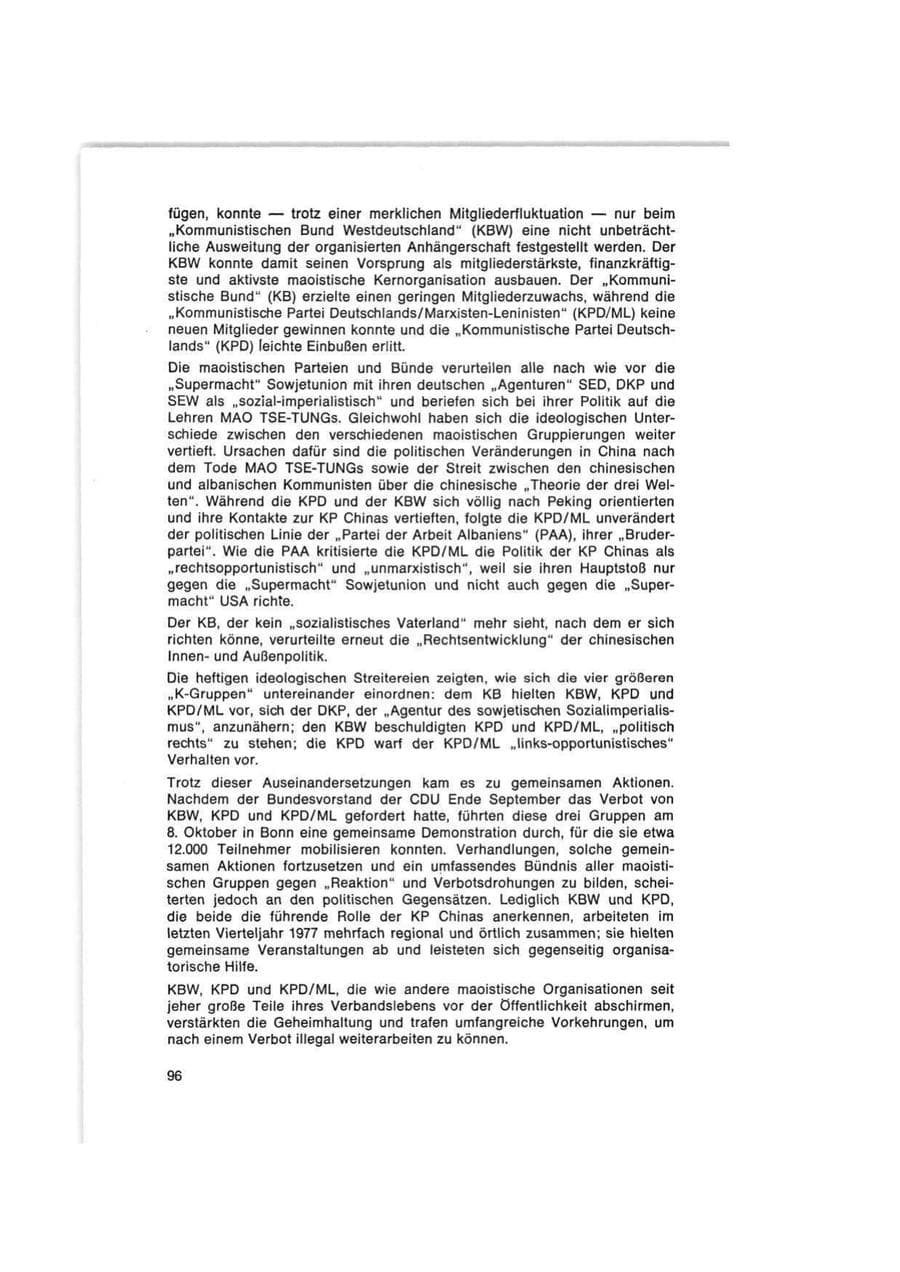 Seite 96 des Verfassungsschutzbericht 1977 Bund