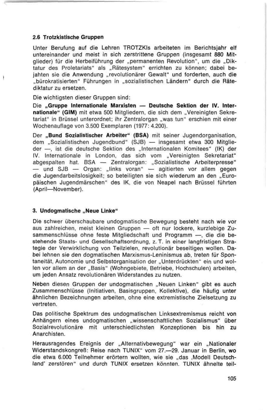 Seite 105 des Verfassungsschutzbericht 1978 Bund