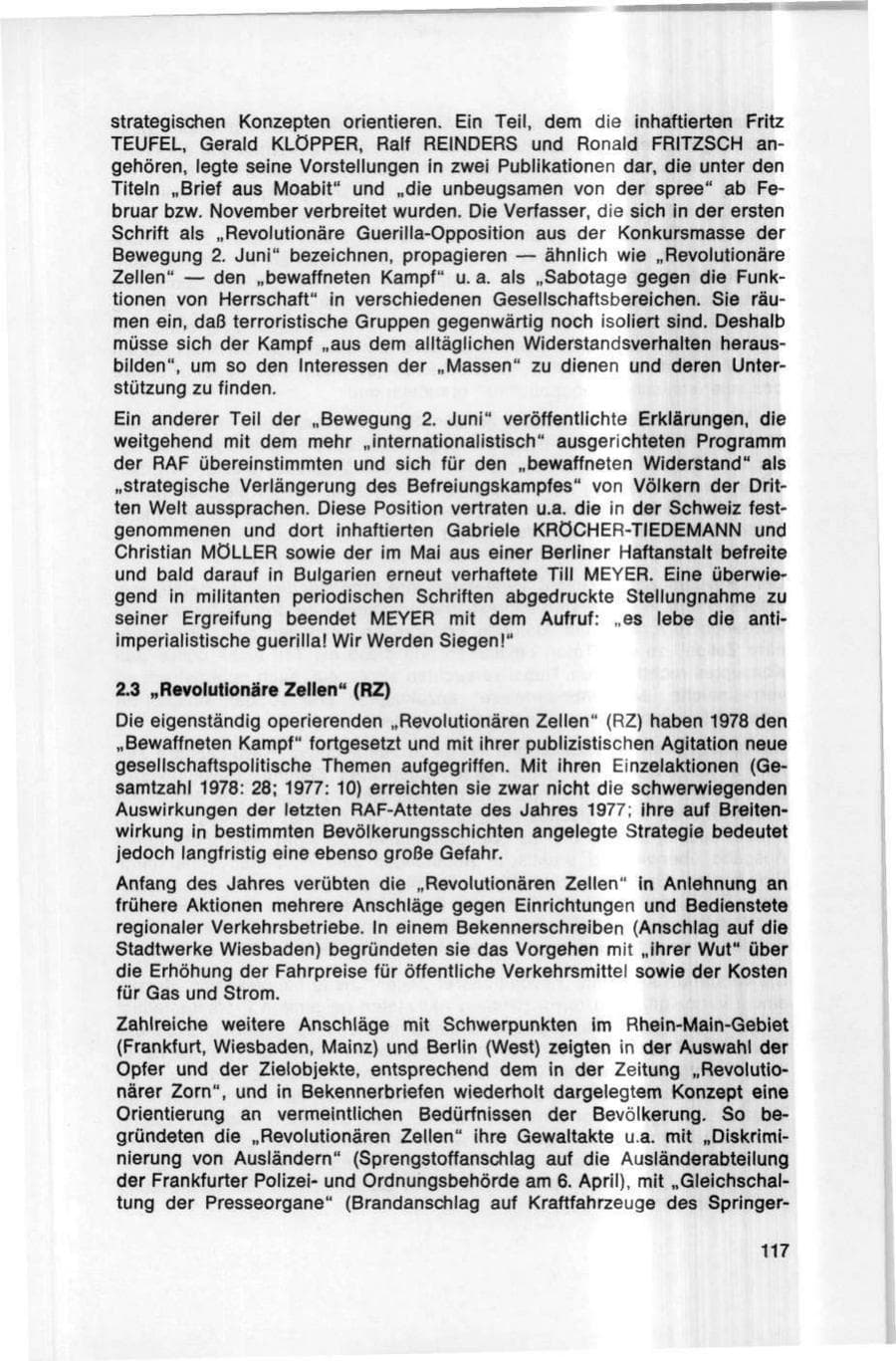 Seite 117 des Verfassungsschutzbericht 1978 Bund