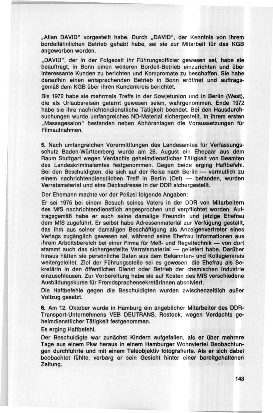 Seite 143 des Verfassungsschutzbericht 1978 Bund