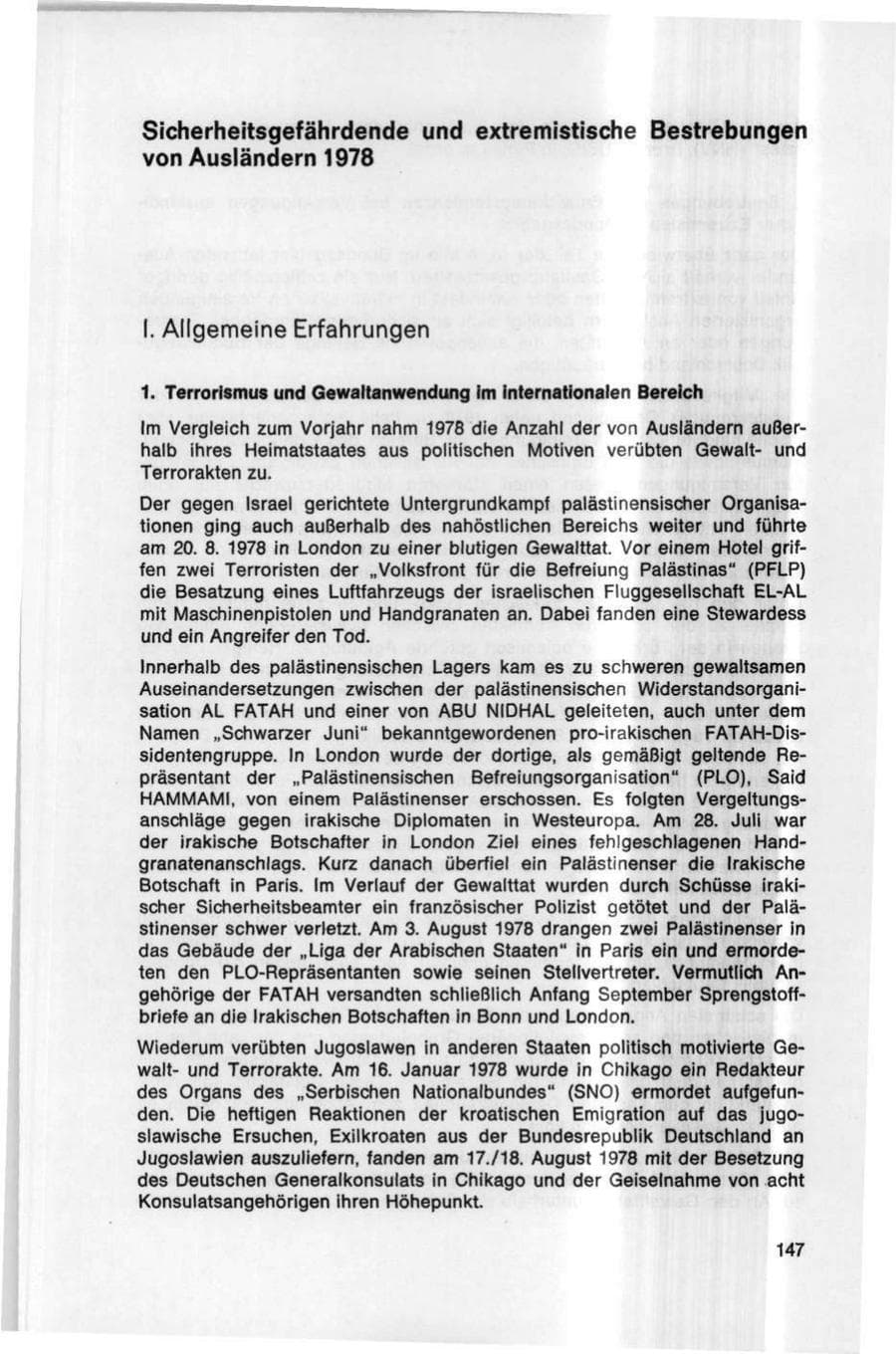 Seite 147 des Verfassungsschutzbericht 1978 Bund