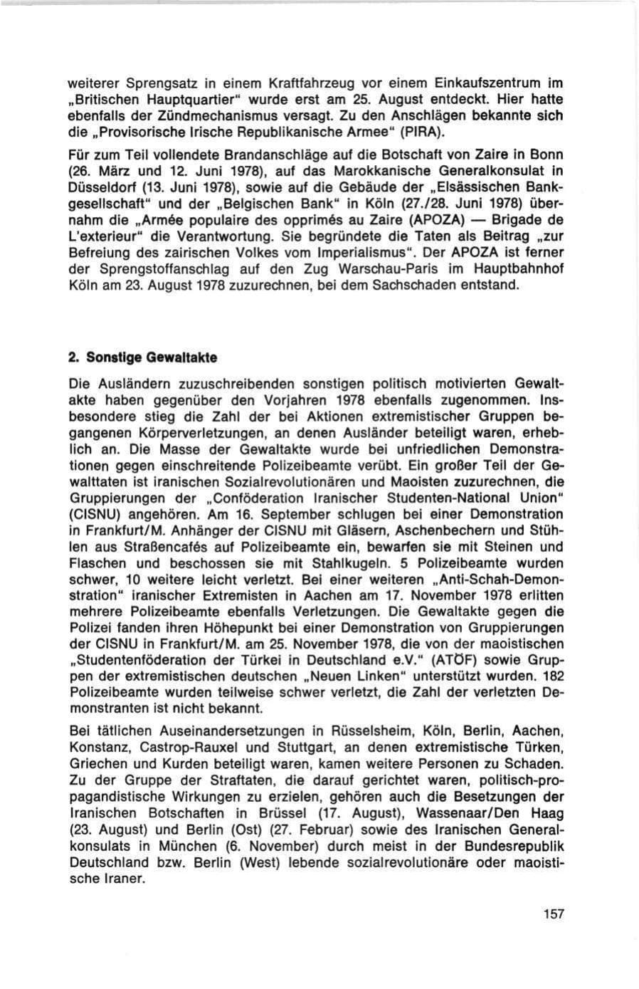 Seite 157 des Verfassungsschutzbericht 1978 Bund