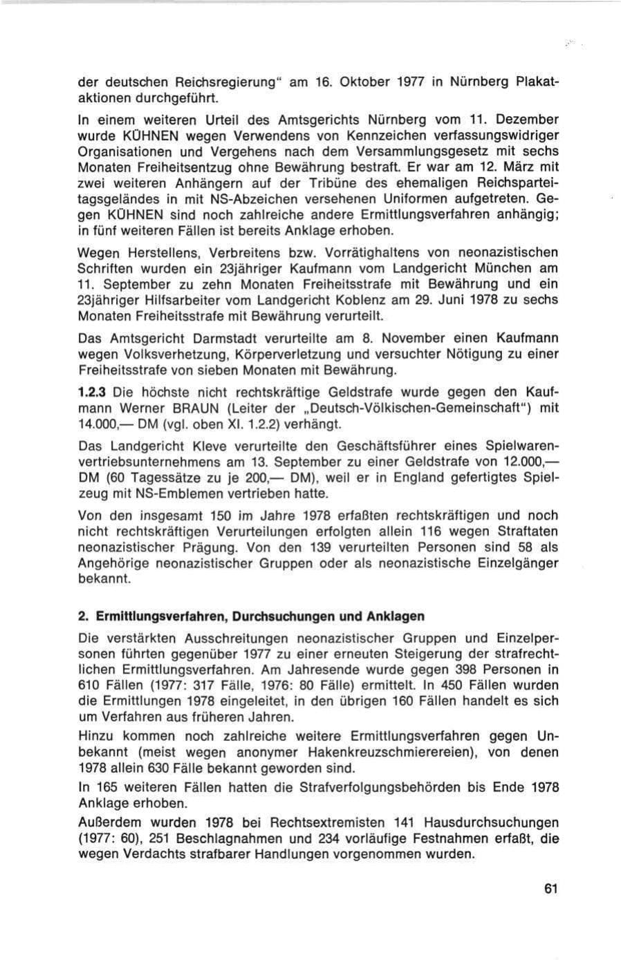 Seite 61 des Verfassungsschutzbericht 1978 Bund