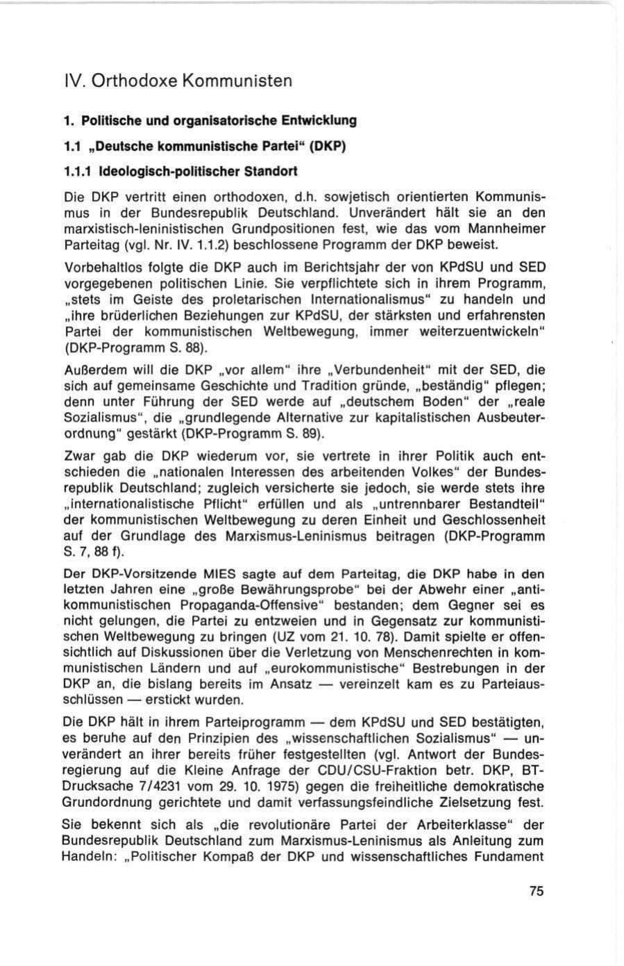 Seite 75 des Verfassungsschutzbericht 1978 Bund
