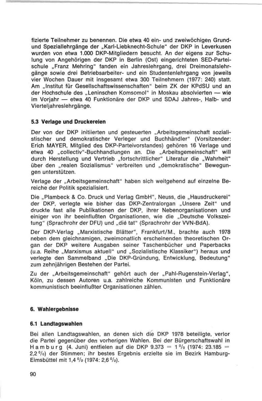 Seite 90 des Verfassungsschutzbericht 1978 Bund