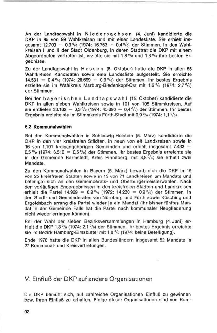Seite 92 des Verfassungsschutzbericht 1978 Bund