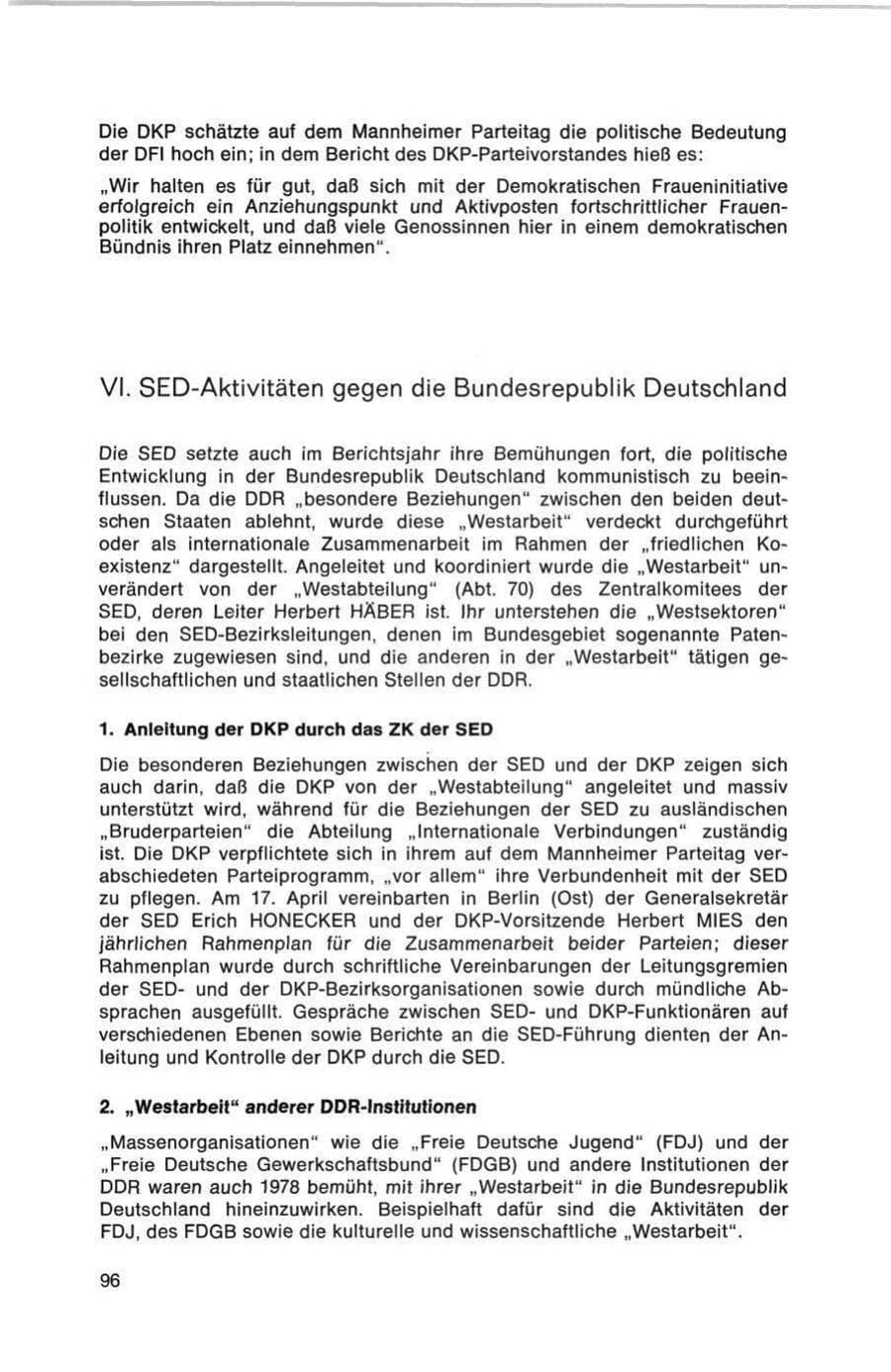 Seite 96 des Verfassungsschutzbericht 1978 Bund