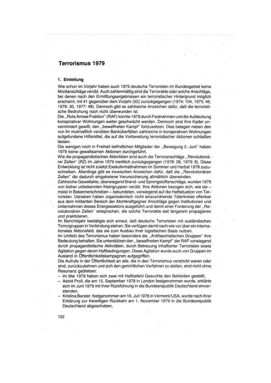 Seite 102 des Verfassungsschutzbericht 1979 Bund
