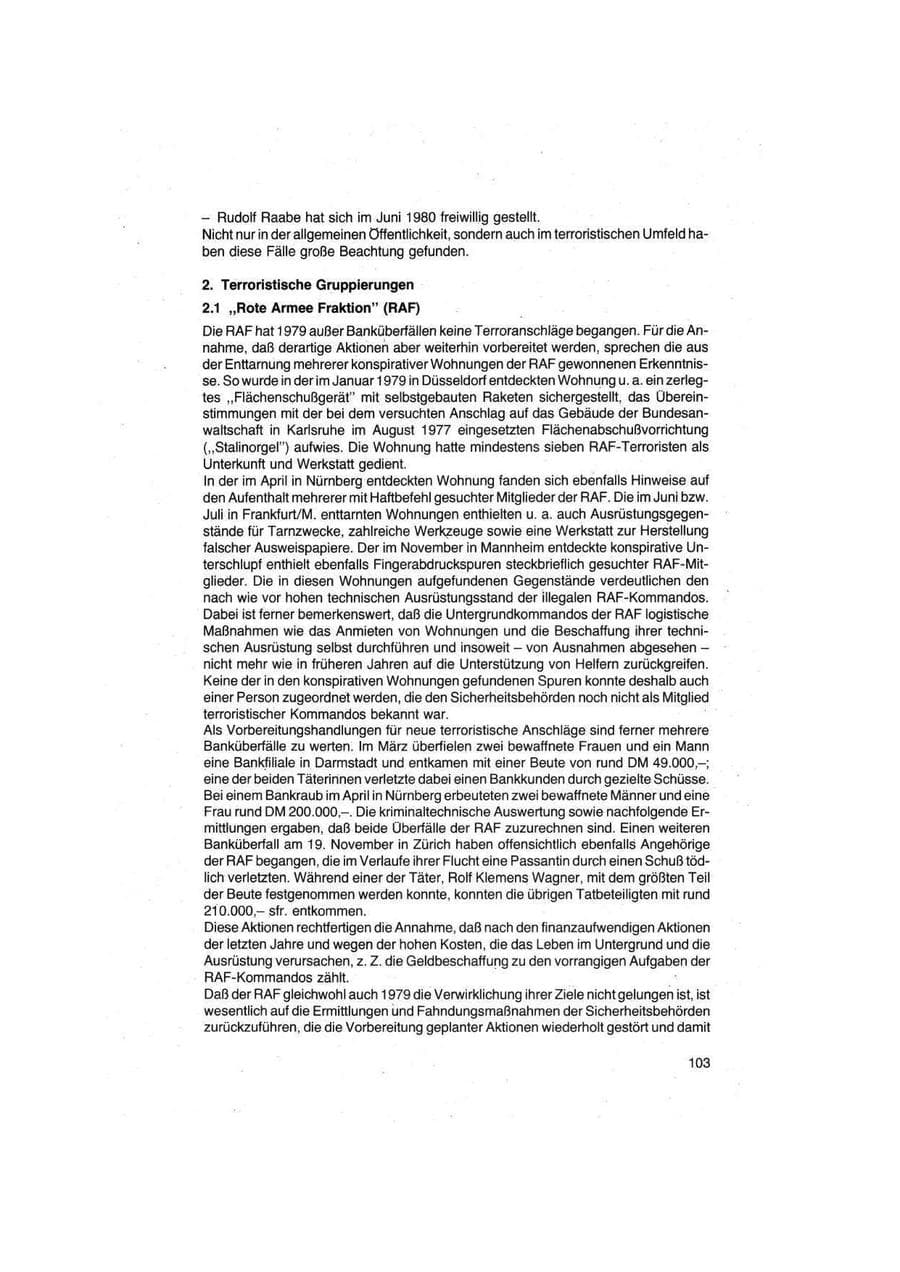 Seite 103 des Verfassungsschutzbericht 1979 Bund