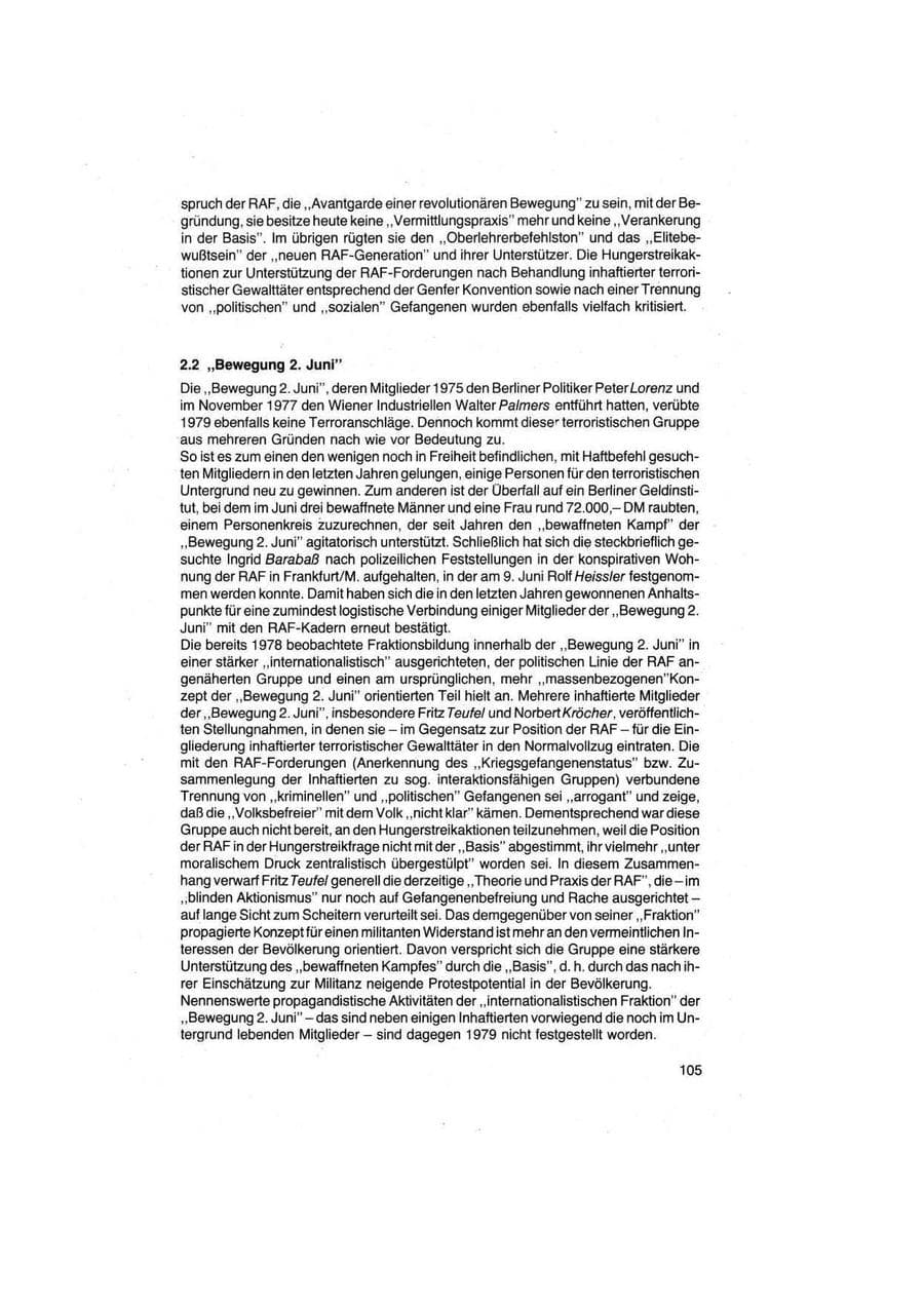 Seite 105 des Verfassungsschutzbericht 1979 Bund