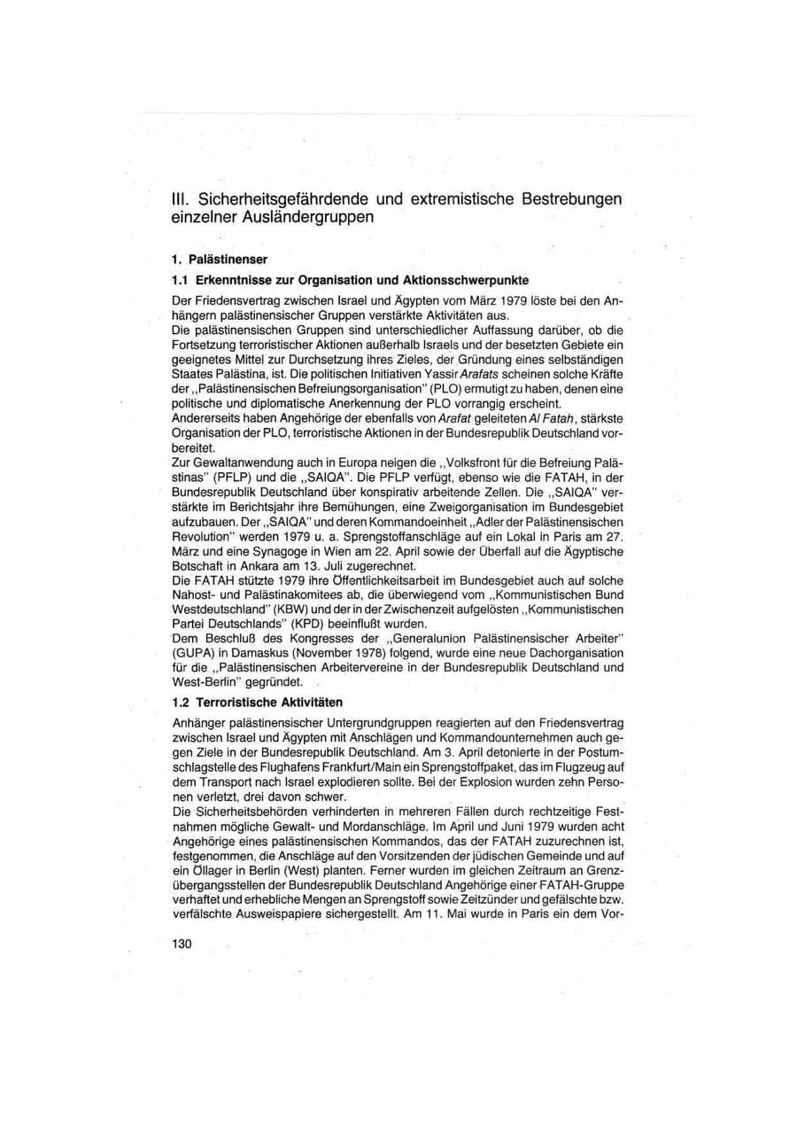 Seite 130 des Verfassungsschutzbericht 1979 Bund