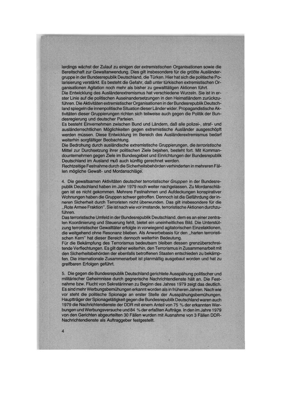 Seite 4 des Verfassungsschutzbericht 1979 Bund