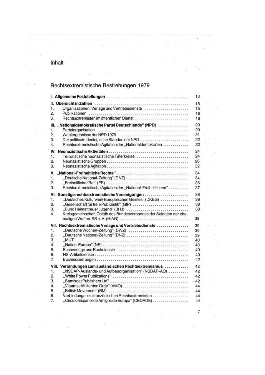 Seite 7 des Verfassungsschutzbericht 1979 Bund