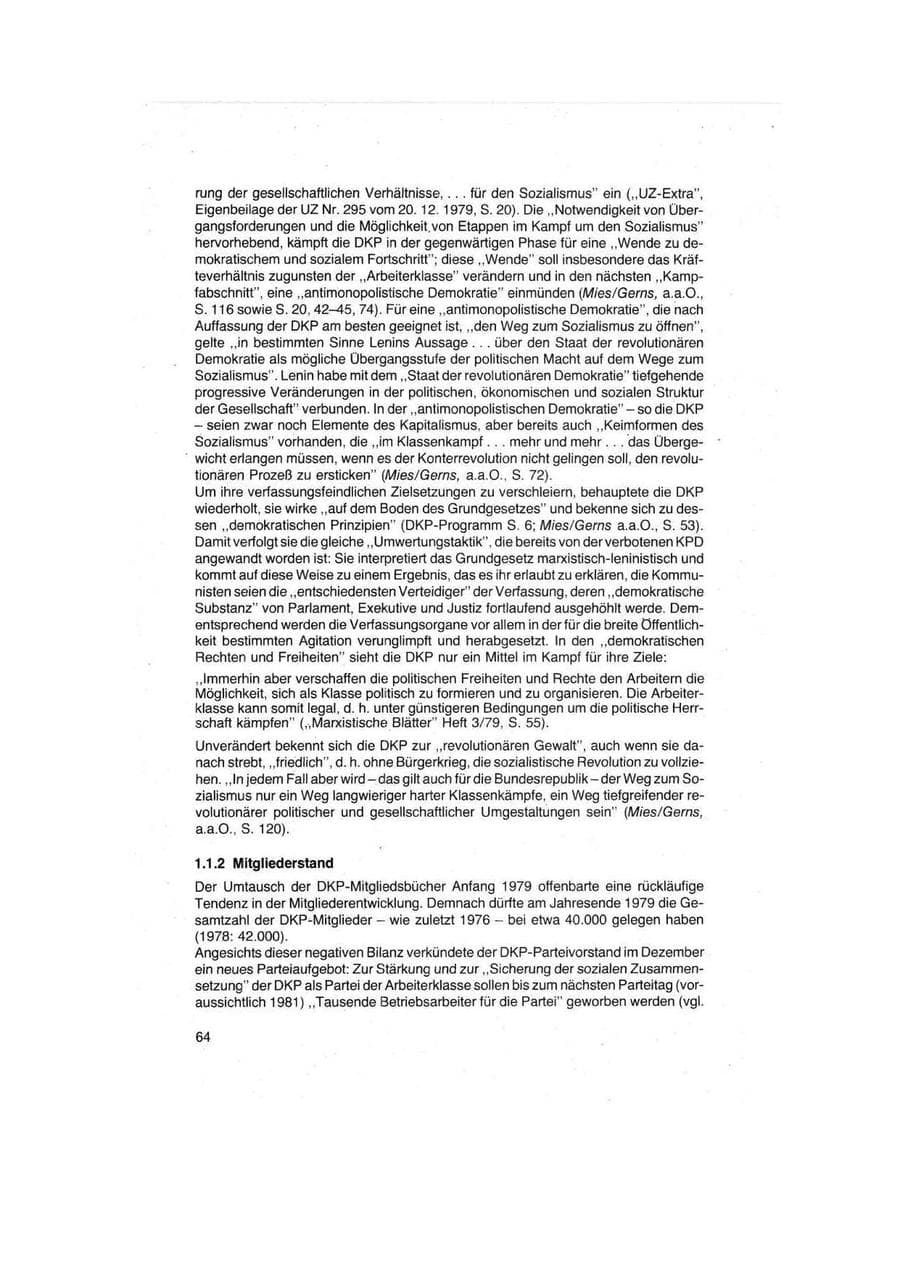 Seite 64 des Verfassungsschutzbericht 1979 Bund