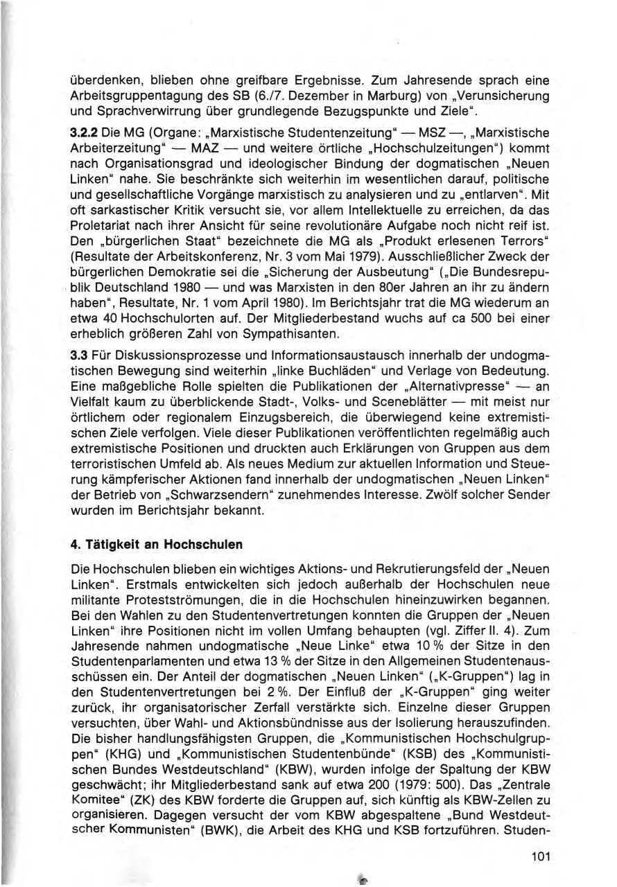 Seite 102 des Verfassungsschutzbericht 1980 Bund