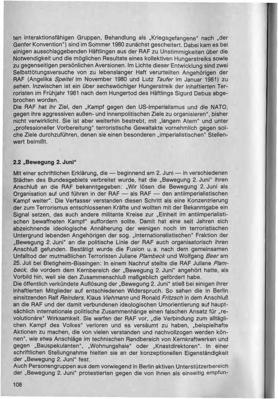 Seite 109 des Verfassungsschutzbericht 1980 Bund