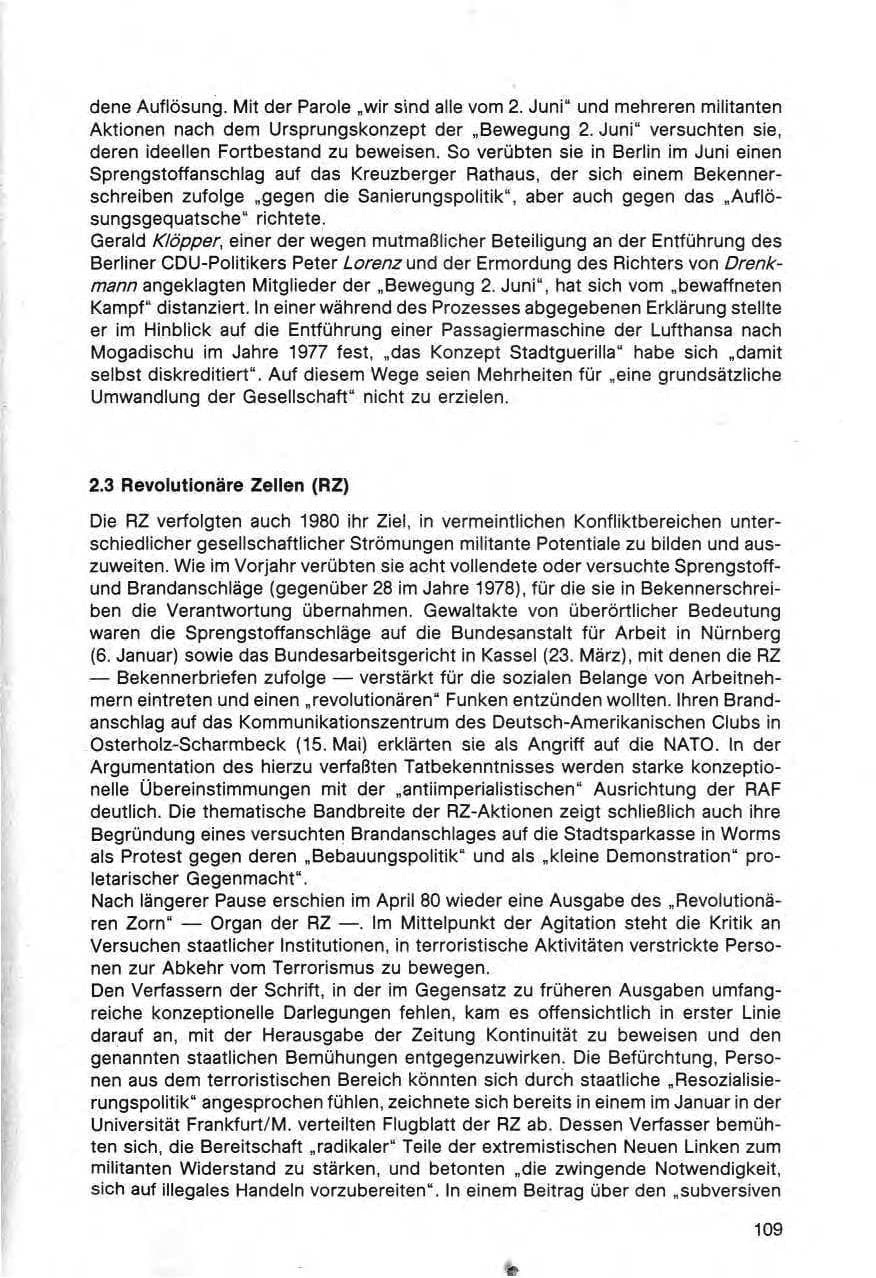 Seite 110 des Verfassungsschutzbericht 1980 Bund
