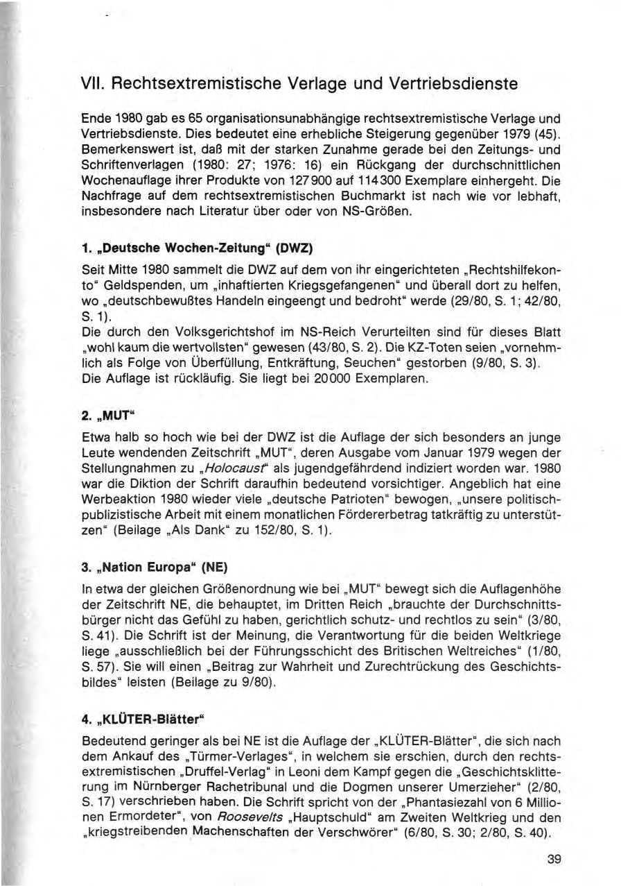 Seite 40 des Verfassungsschutzbericht 1980 Bund