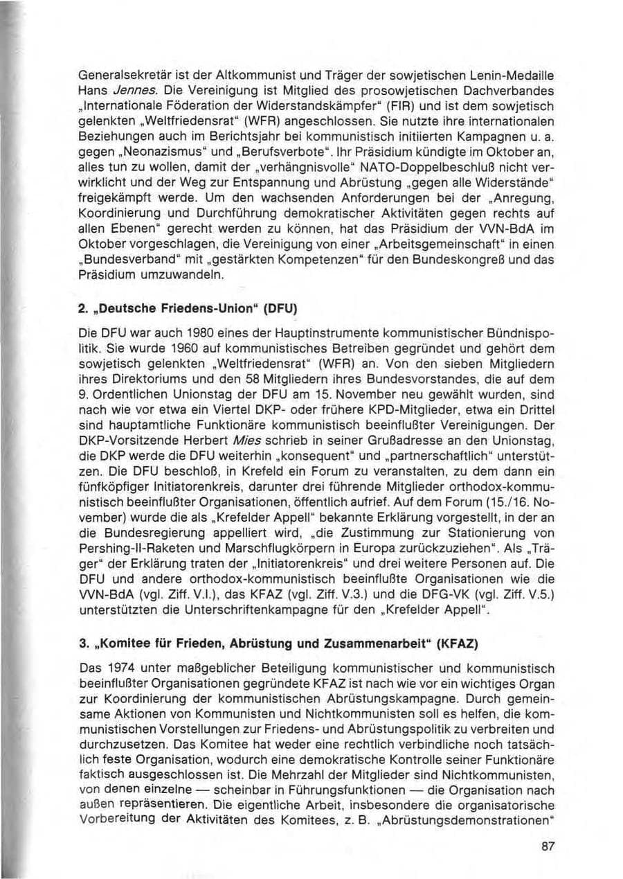Seite 88 des Verfassungsschutzbericht 1980 Bund