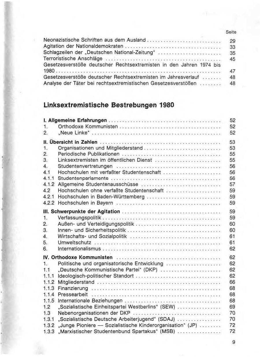 Seite 10 des Verfassungsschutzbericht 1980 Bund
