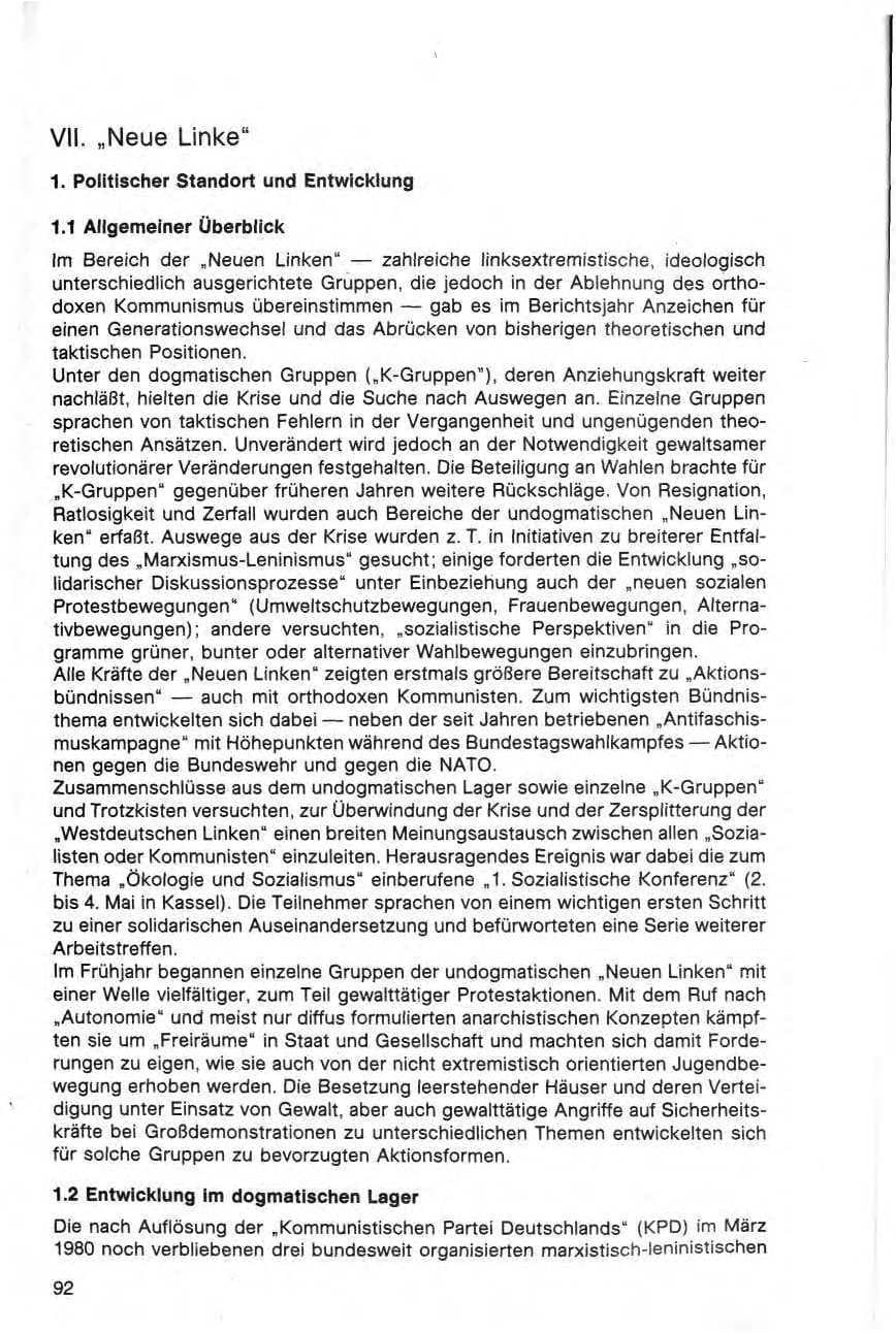 Seite 93 des Verfassungsschutzbericht 1980 Bund