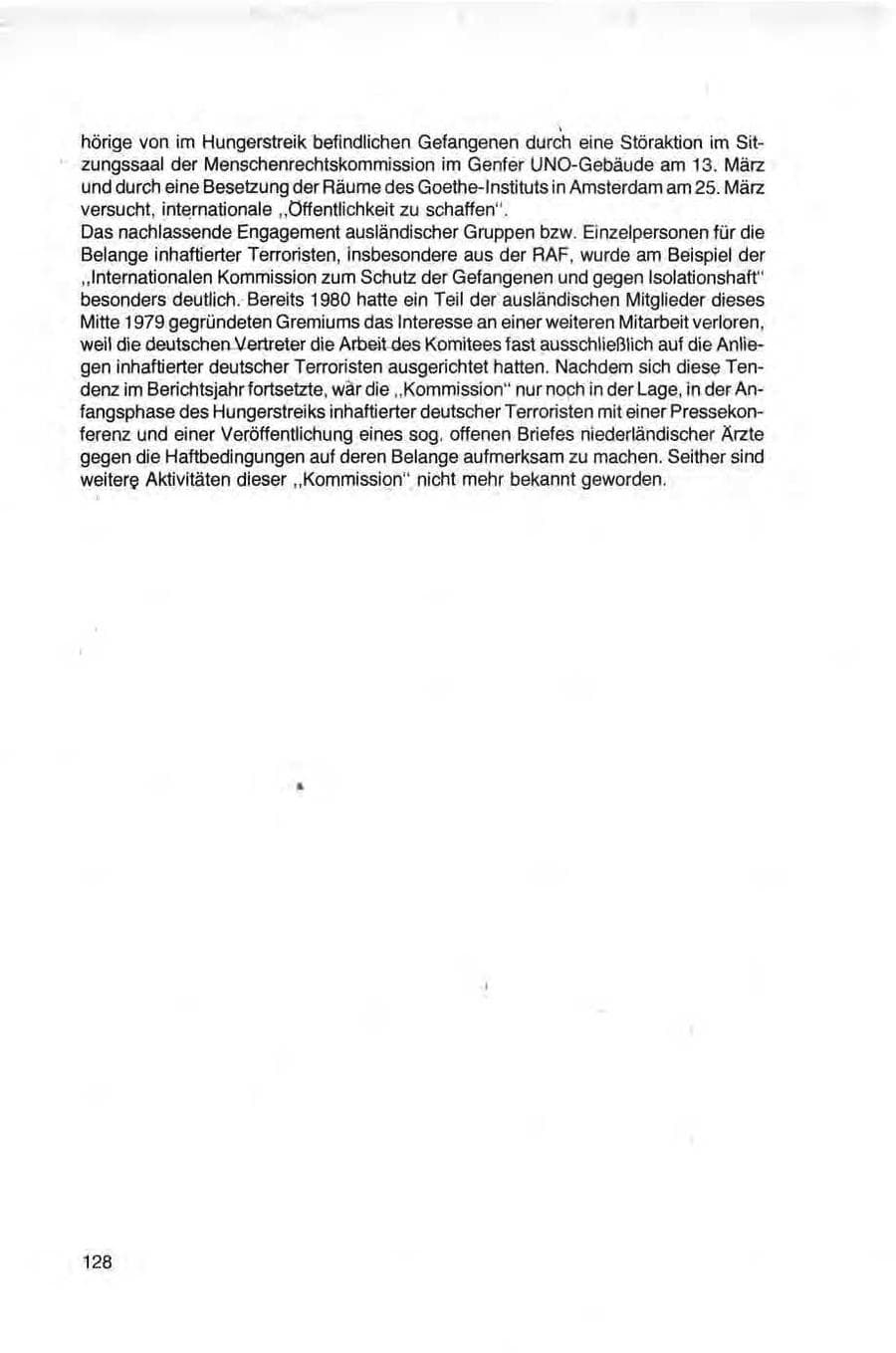 Seite 128 des Verfassungsschutzbericht 1981 Bund